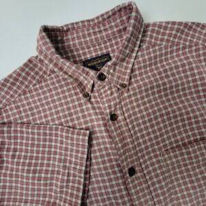 Vintage Woolrich Shirt‎ Mens Large Check Pocket Short Sleeve Button Down